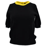 Chanel Ensemble Cardigan Short Sleeve Top Black 94A #36