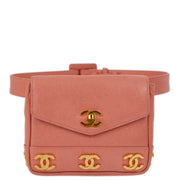 Chanel * 1991-1994 Pink Caviar Triple CC Belt Bum Bag #75/30