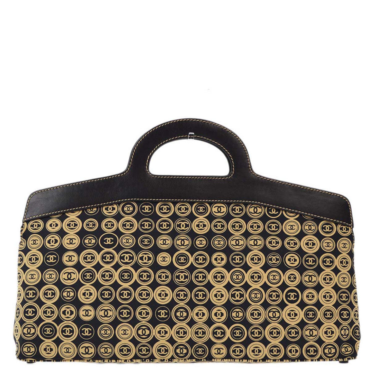 Chanel 2003-2004 Black Coco Print Handbag