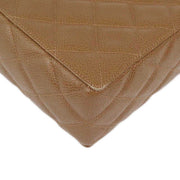 Chanel 1996-1997 Brown Caviar Straight Flap Shoulder Bag