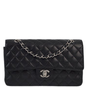 Chanel 2008-2009 Black Caviar Medium Classic Double Flap Shoulder Bag