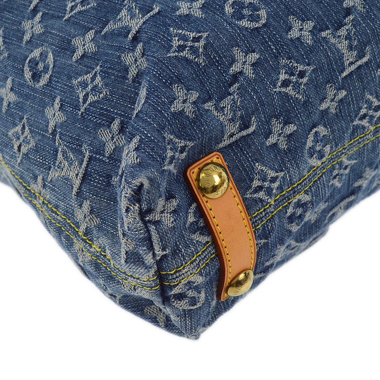 Louis Vuitton 2006 Blue Monogram Denim Baggy GM Shoulder Bag M95048