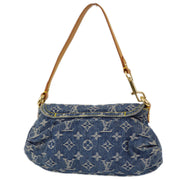 Louis Vuitton 2005 Blue Monogram Denim Mini Pleaty Handbag M95050