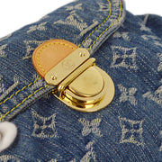 Louis Vuitton 2005 Blue Monogram Denim Mini Pleaty Handbag M95050