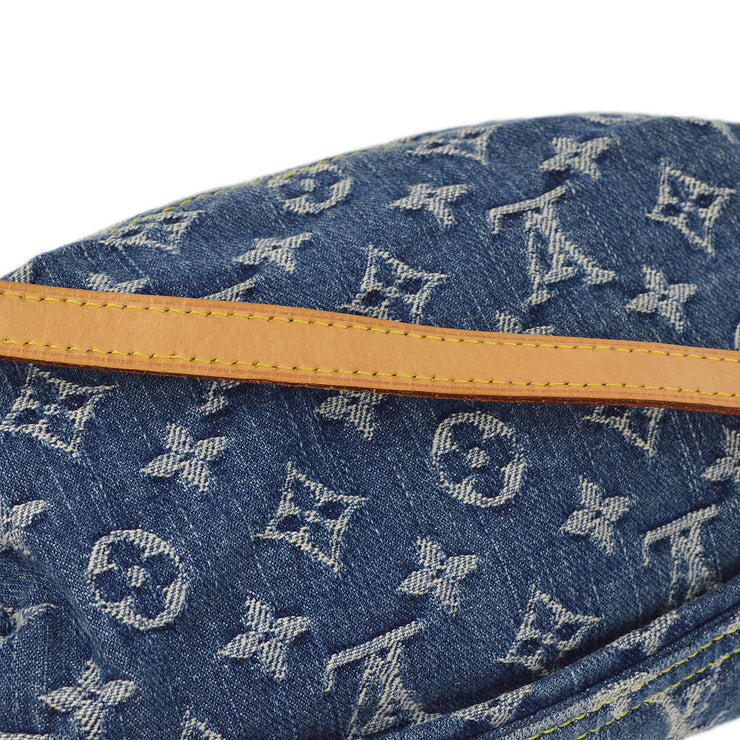 Louis Vuitton 2005 Blue Monogram Denim Mini Pleaty Handbag M95050