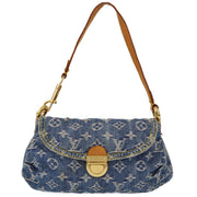 Louis Vuitton 2006 Blue Monogram Denim Mini Pleaty Handbag M95050