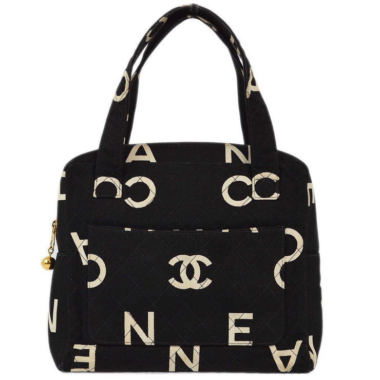 Chanel 1996-1997 Black Canvas Handbag