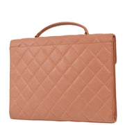 Chanel 1994-1996 Pink Caviar Briefcase Business Handbag