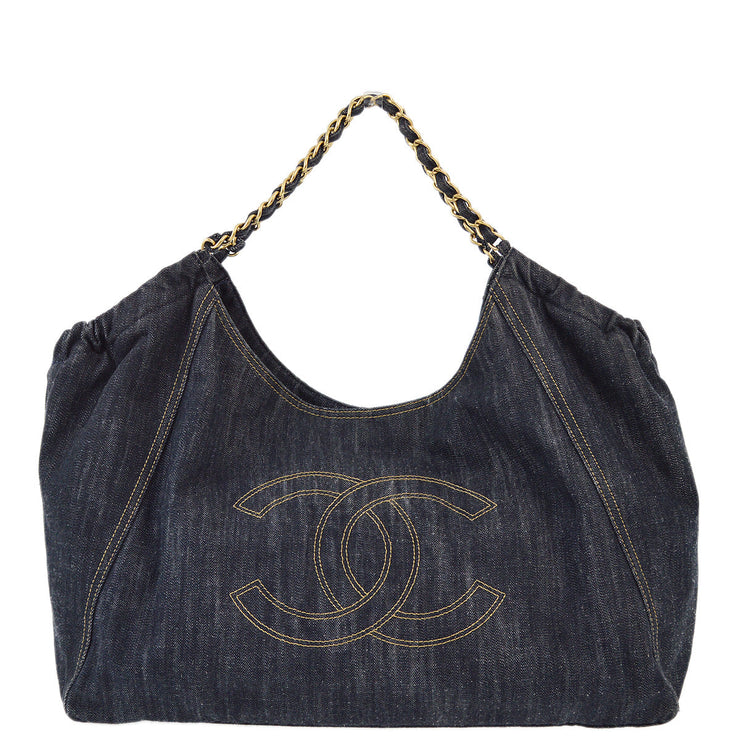 Chanel 2006-2008 Blue Denim Coco Cabas Tote Handbag