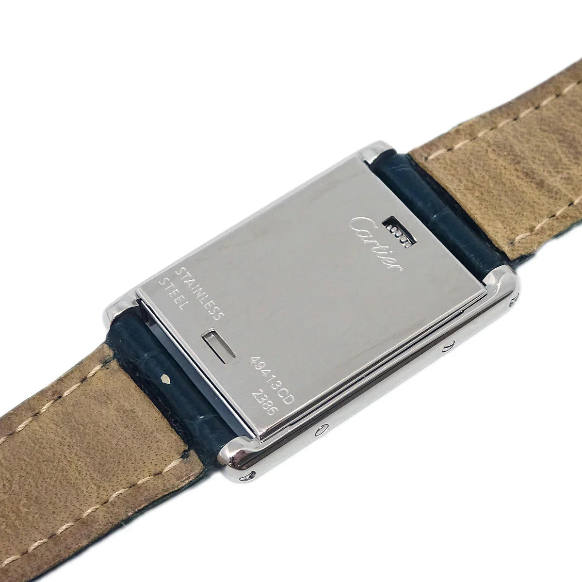 Cartier * Tank Basculante Quartz Watch SS Green