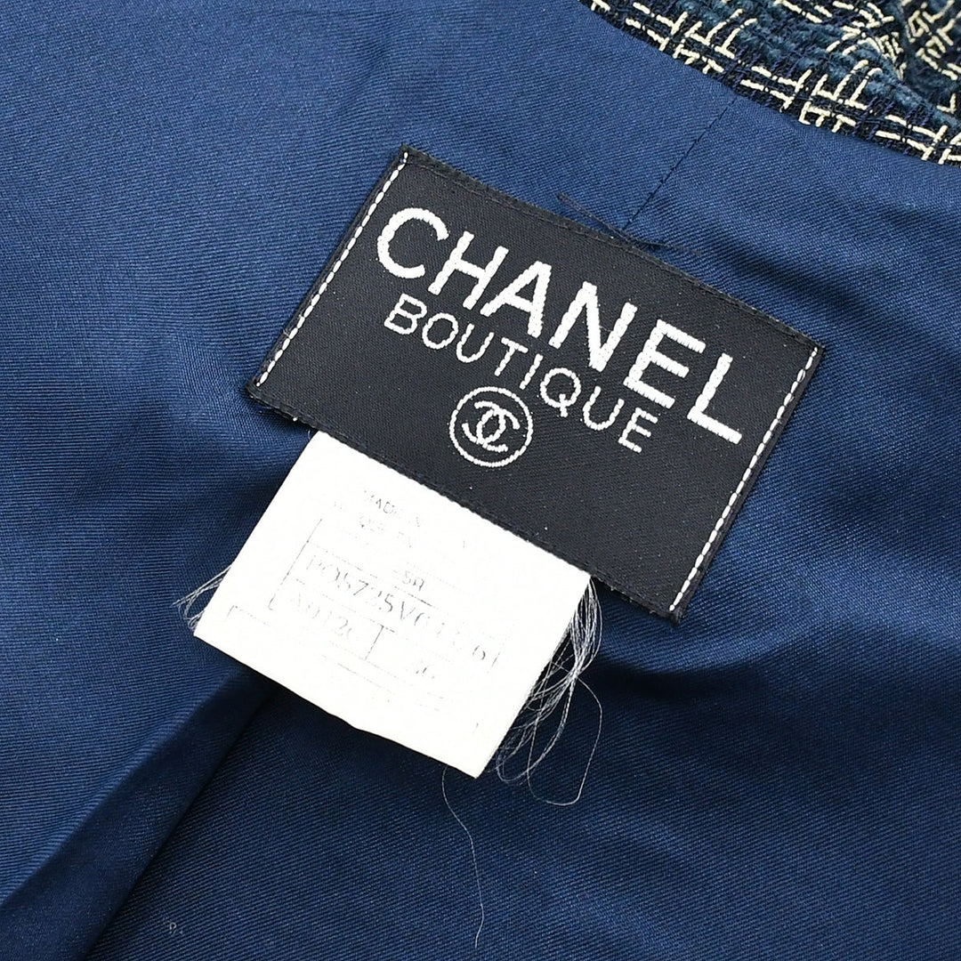 Chanel Single Breasted Jacket Navy 95A #36 – AMORE Vintage Tokyo Chanel Single Breasted Jacket Navy 95A #36 – AMORE Vintage Tokyo