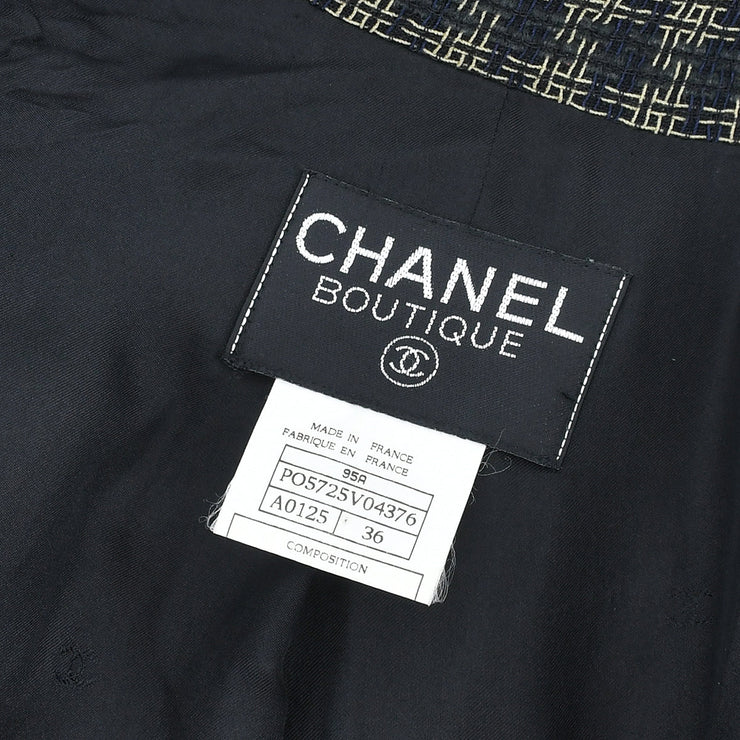 Chanel Single Breasted Jacket Black 95A #36