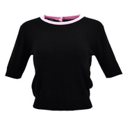 Chanel Ensemble Cardigan Short Sleeve Top Black