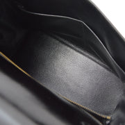 Hermes 1991 Black Box Calf Kelly 28 Retourne 2way Shoulder Handbag