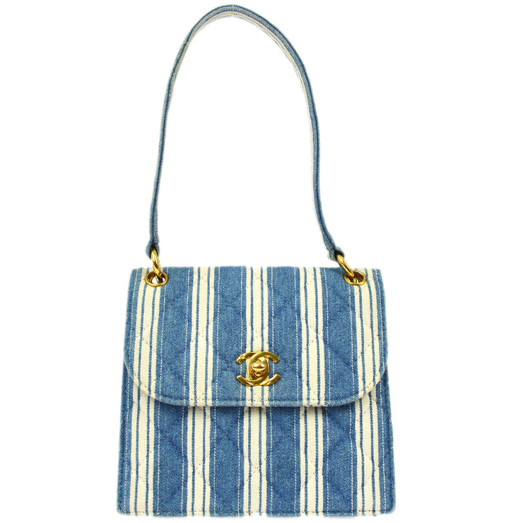 Chanel * 1997-1999 Blue White Stripe Handbag