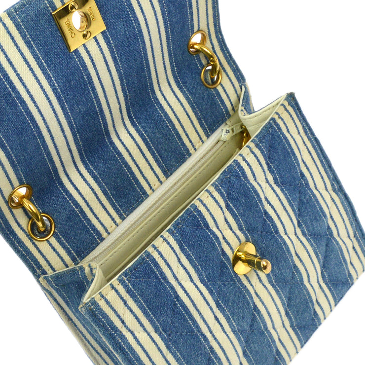 Chanel * 1997-1999 Blue White Stripe Handbag