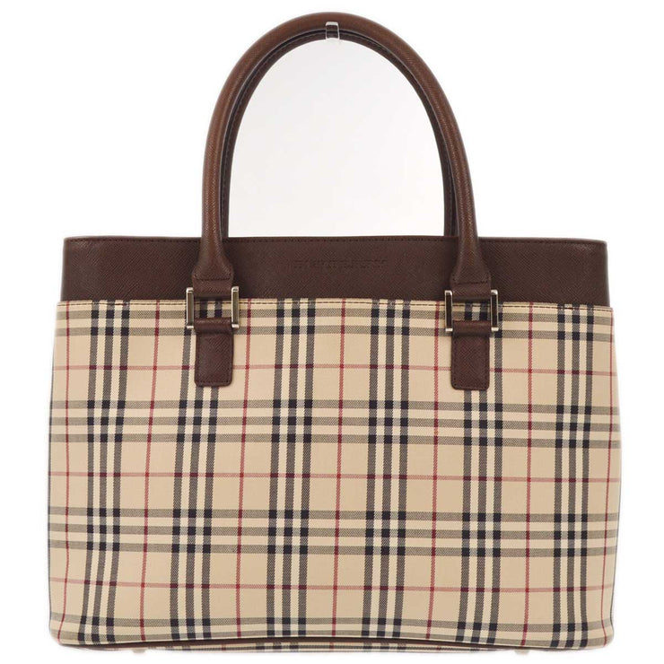 Burberry Beige Burberry Check Tote Handbag