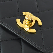 Chanel * 1989-1991 Black Lambskin 2way Shoulder Handbag