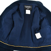 Chanel Single Breasted Jacket Navy P95 #36