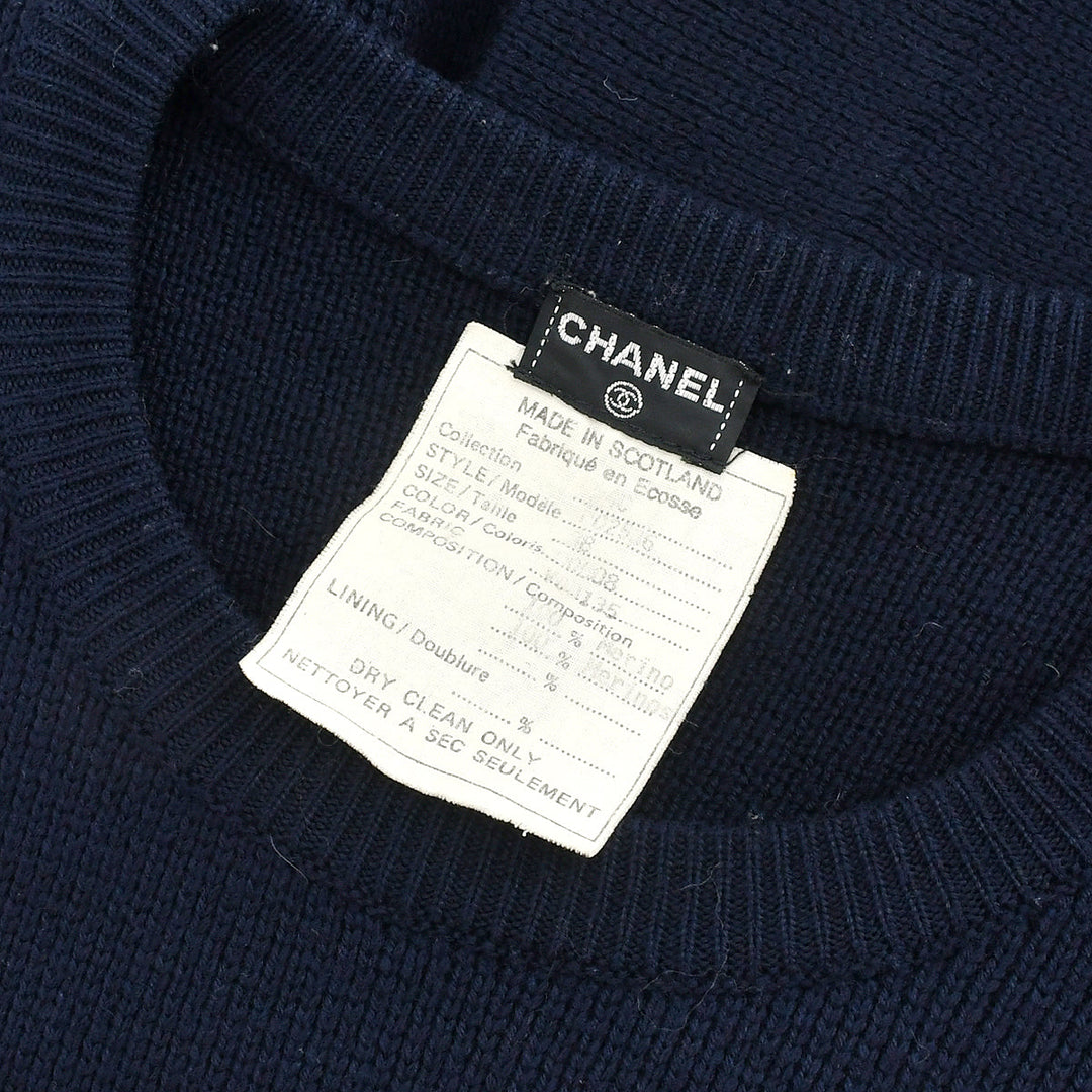 Chanel Sweater Navy 94C 38 AMORE Vintage Tokyo