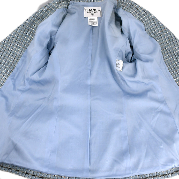 Chanel Single Breasted Jacket Light Blue 98P #42