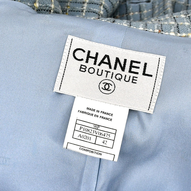 Chanel Single Breasted Jacket Light Blue 98P #42