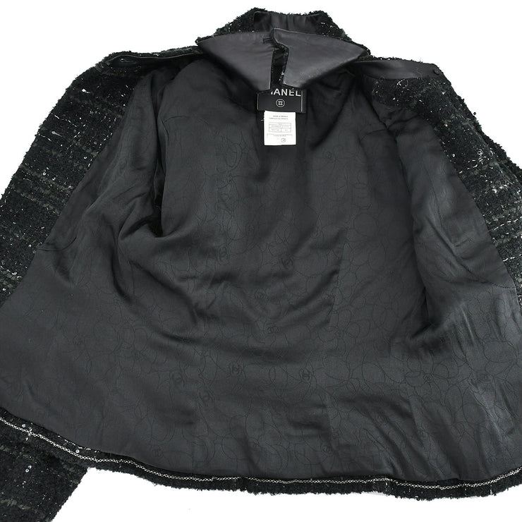 Chanel Single Breasted Jacket Black 02A #40