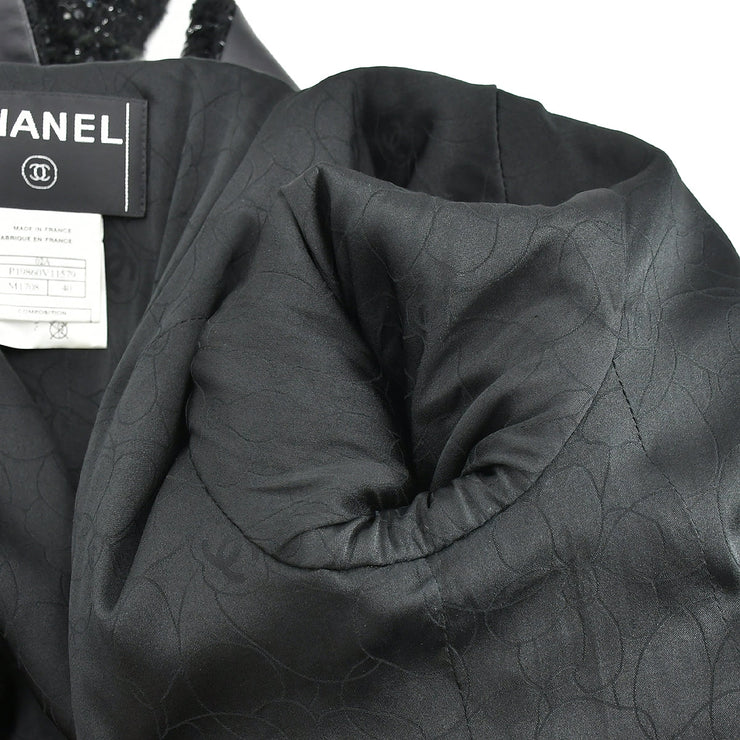 Chanel Single Breasted Jacket Black 02A #40