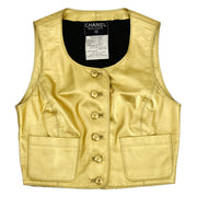 Chanel Sleeveless Vest Jacket Gold 94A #42