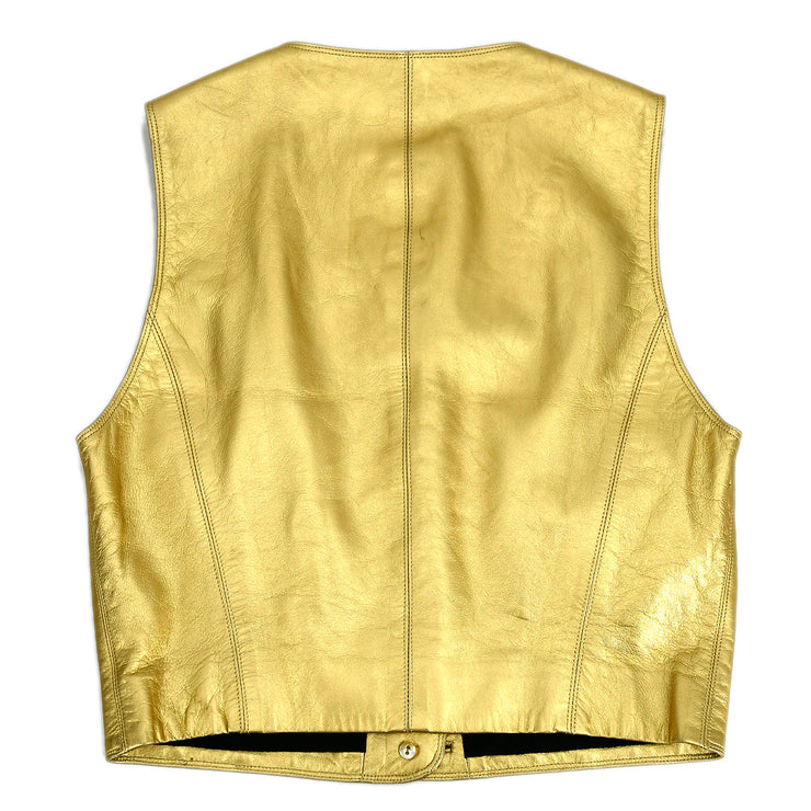 Chanel Sleeveless Vest Jacket Gold 94A #42