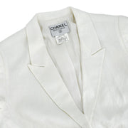 Chanel Single Breasted Jacket White 96P #40