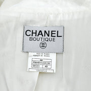 Chanel Single Breasted Jacket White 96P #40