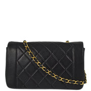 Chanel 1991-1994 Black Lambskin Small Diana Shoulder Bag