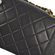 Chanel 1991-1994 Black Lambskin Small Diana Shoulder Bag