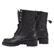 Chanel * Black Sport Line Short Boots Shoes #35