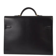 Hermes 2005 Black Box Calf Kelly Depeches 34 Briefcase