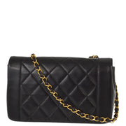 Chanel 1996-1997 Black Lambskin Small Diana Shoulder Bag