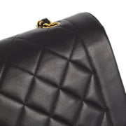 Chanel 1996-1997 Black Lambskin Small Diana Shoulder Bag