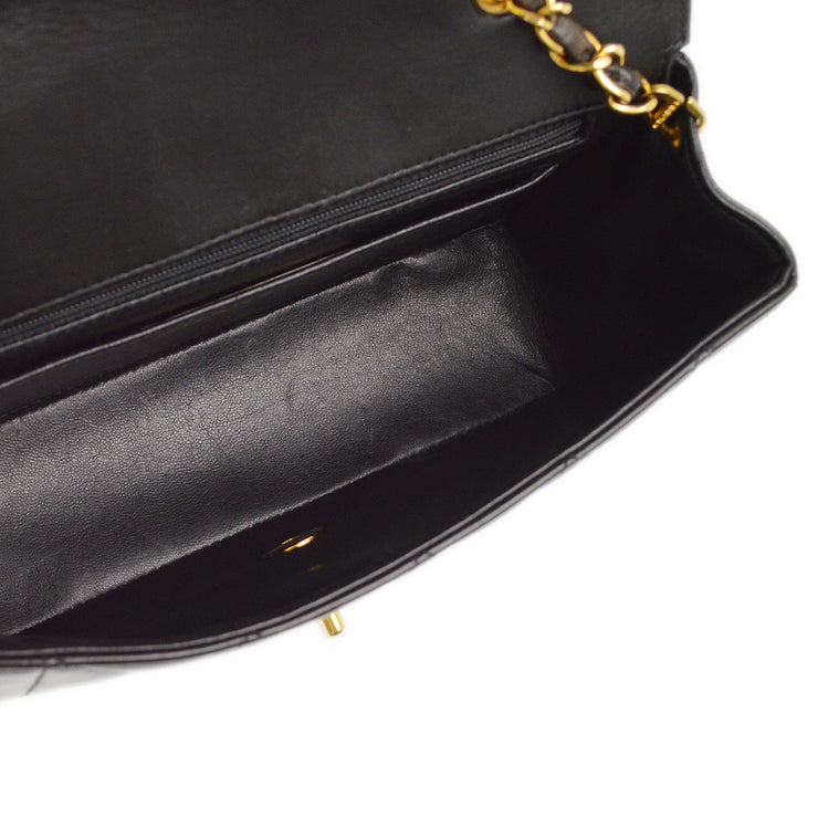 Chanel 1996-1997 Black Lambskin Small Diana Shoulder Bag