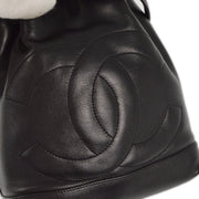 Chanel 1994-1996 Black Lambskin Bucket Shoulder Bag