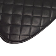 Chanel 1994-1996 Black Lambskin Paris Shoulder Bag