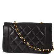 Chanel 1991-1994 Black Lambskin Small Diana Shoulder Bag