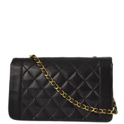 Chanel 1991-1994 Black Lambskin Medium Diana Shoulder Bag