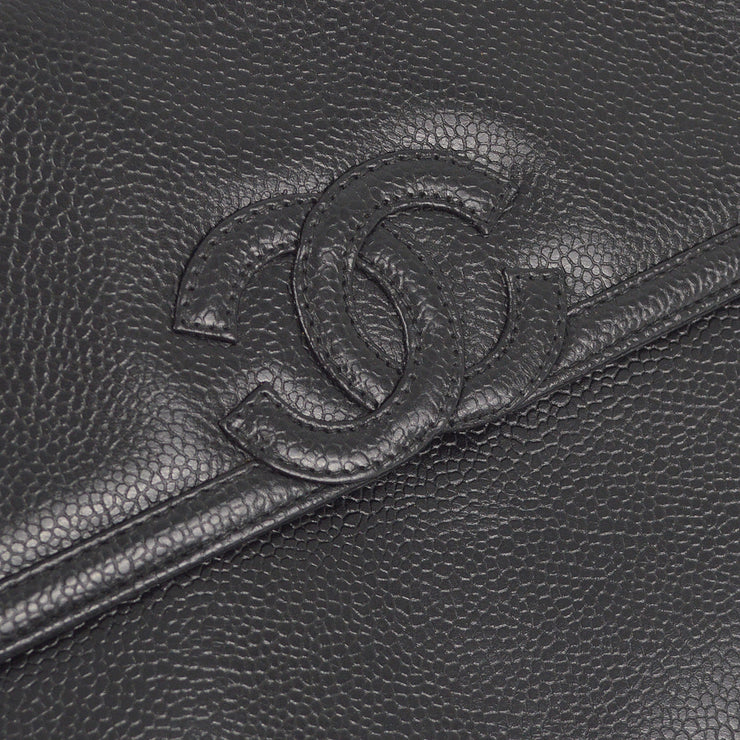 Chanel 1991-1994 Black Caviar Camera Bag Small