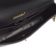 Chanel 2003-2004 Black Lambskin Choco Bar East West Shoulder Bag