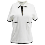 Chanel Polo T-shirt Top White 96C #42