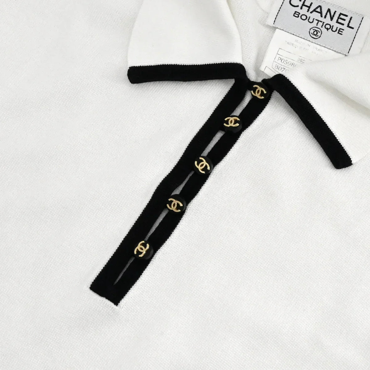 Chanel Polo T-shirt Top White 96C #42 – AMORE Vintage Tokyo