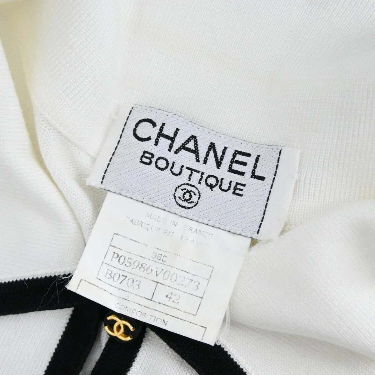 CHANEL BOUTIQUE ホワイト 半袖ポロシャツ Chanel Polo T-shirt Top White 96C #42 – AMORE Vintage Tokyo