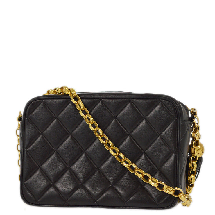 Chanel 1989-1991 Black Lambskin Camera Bag Mini