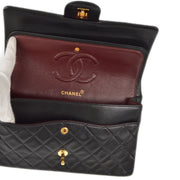 Chanel 1994-1996 Black Lambskin Medium Classic Double Flap Shoulder Bag